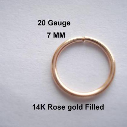 20g Gauge 14k Rose Gold Fille, Septum/nose..