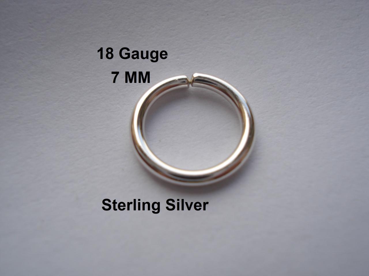18g Gauge Sterling Silver, Septum/nose Ring/hoop Helix/earring/tragus,7 Mm Inner Diameter